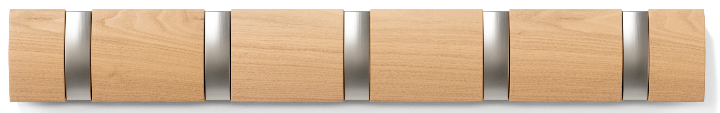 Wieszak ścienny 5 haczyków brązowy 51x8 cm – obraz-1