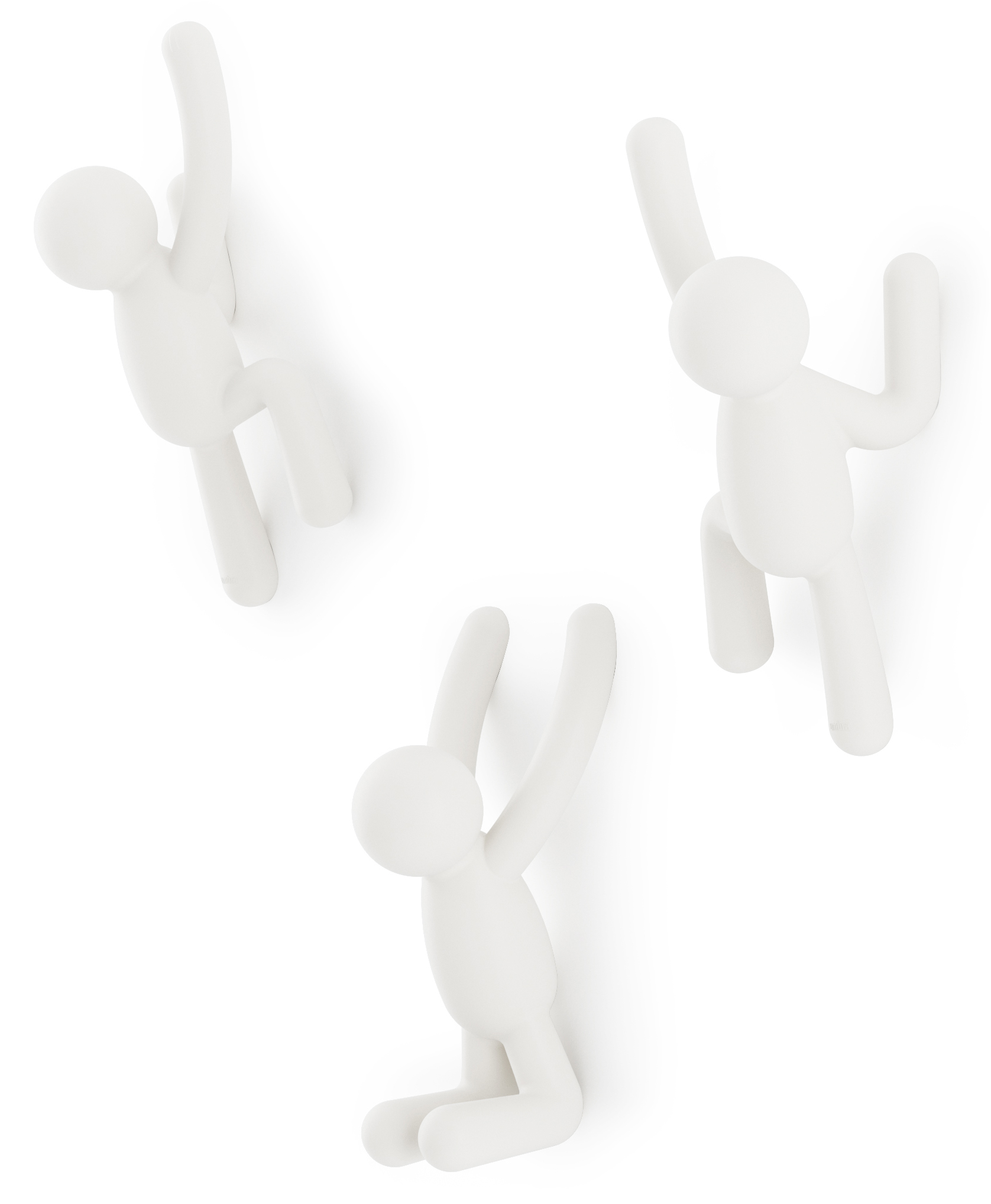 Wieszak ścienny z tworzywa sztucznego biały 17x8 cm  – obraz-1