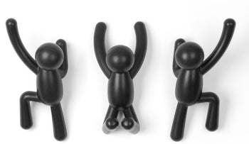 Wieszak ścienny plastikowy czarny 17x8 cm – obraz-1