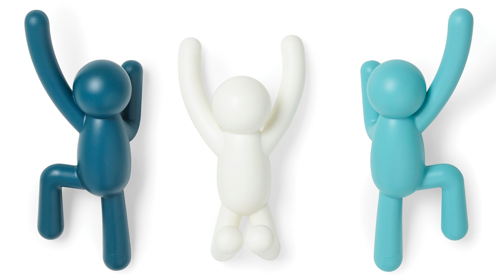 Wieszak ścienny Buddy 19x8 cm biało-niebieski – obraz-1