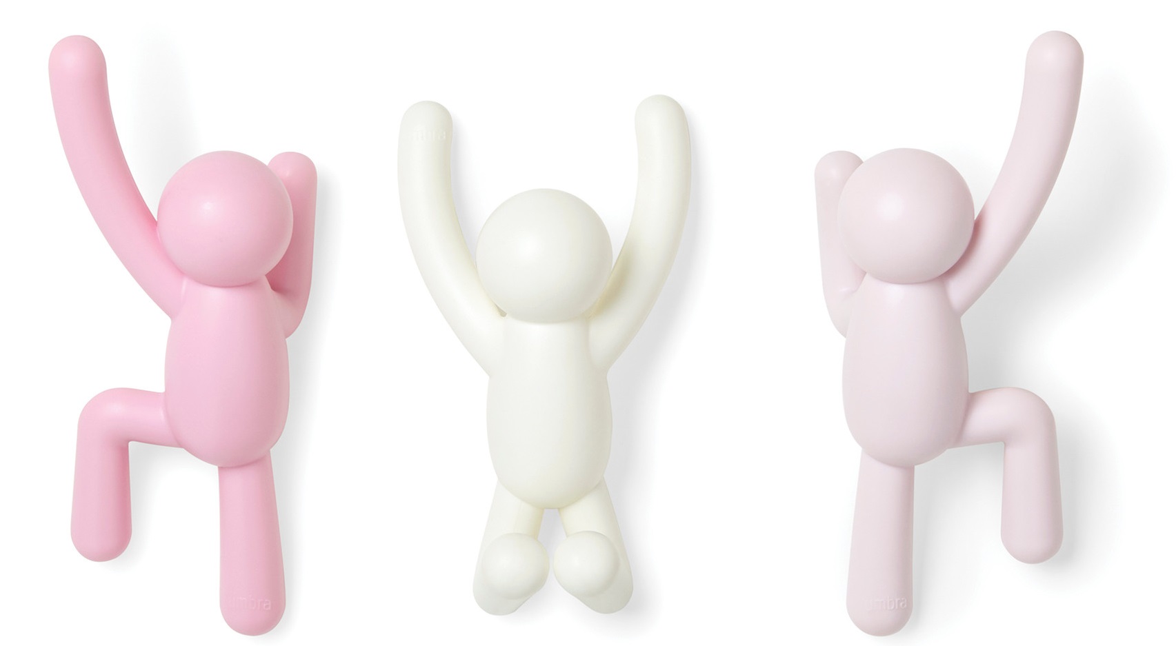 Wieszak ścienny Buddy 19x8 cm biało-różowy – obraz-1