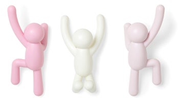 Wieszak ścienny Buddy 19x8 cm biało-różowy – obraz-1
