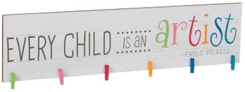 Wieszak ścienny drewno kolorowy 100x26 cm – obraz-1