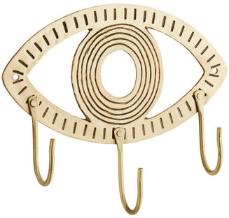 Wieszak ścienny Eye Ornament 18x9 cm złoty – obraz-1