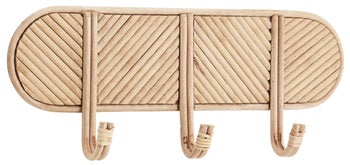 Wieszak ścienny rattanowy 52x20 cm – obraz-1