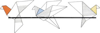 Kare Knaggrekke Origami Bird - 5 kroker - 114x37cm – bilde-1.