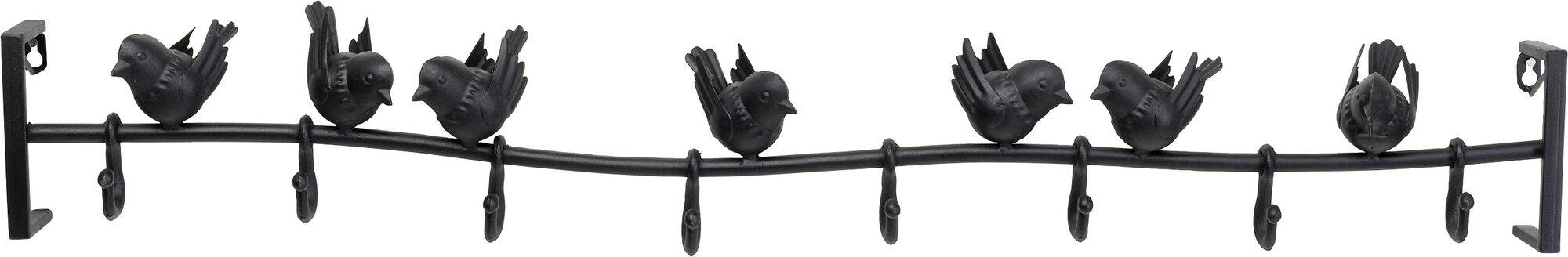 Wieszak ścienny Shadow Birds 92x13 cm czarny – obraz-1