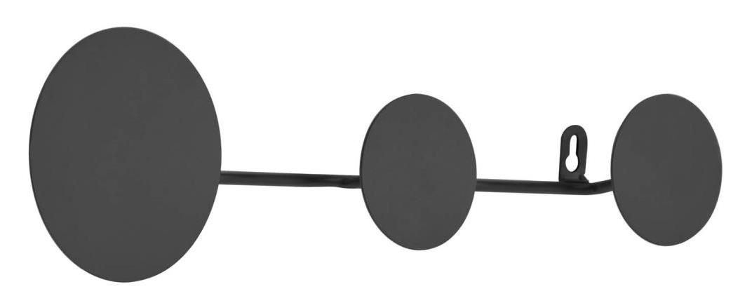 Wieszak ścienny metalowy czarny 41x10 cm – obraz-1