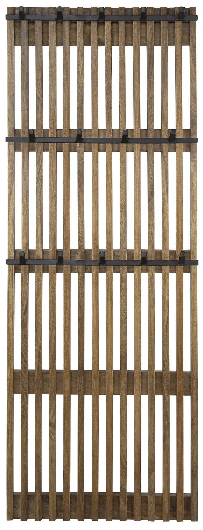 Wieszak ścienny z drewna mango 60x161 cm haczyki metalowe czarne – grafika-1.