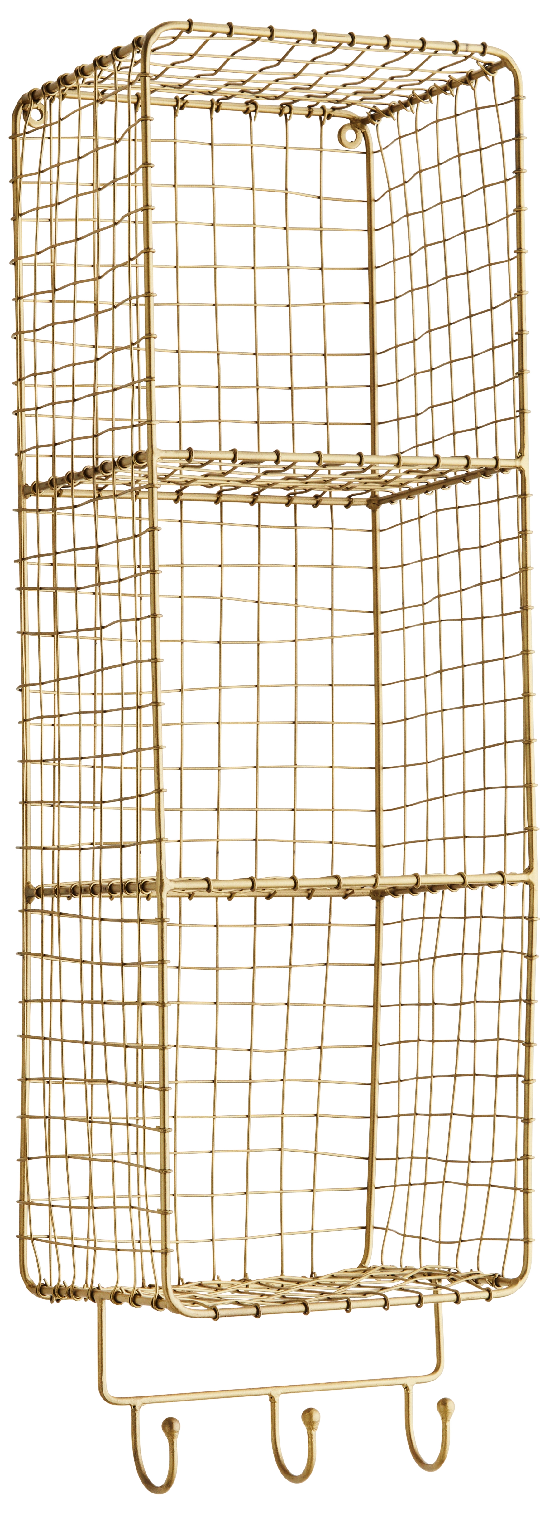 Wieszak ścienny z półkami Hagi 20x70 cm złoty  – obraz-1