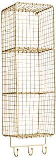 Wieszak ścienny z półkami Hagi 20x70 cm złoty  – obraz-1