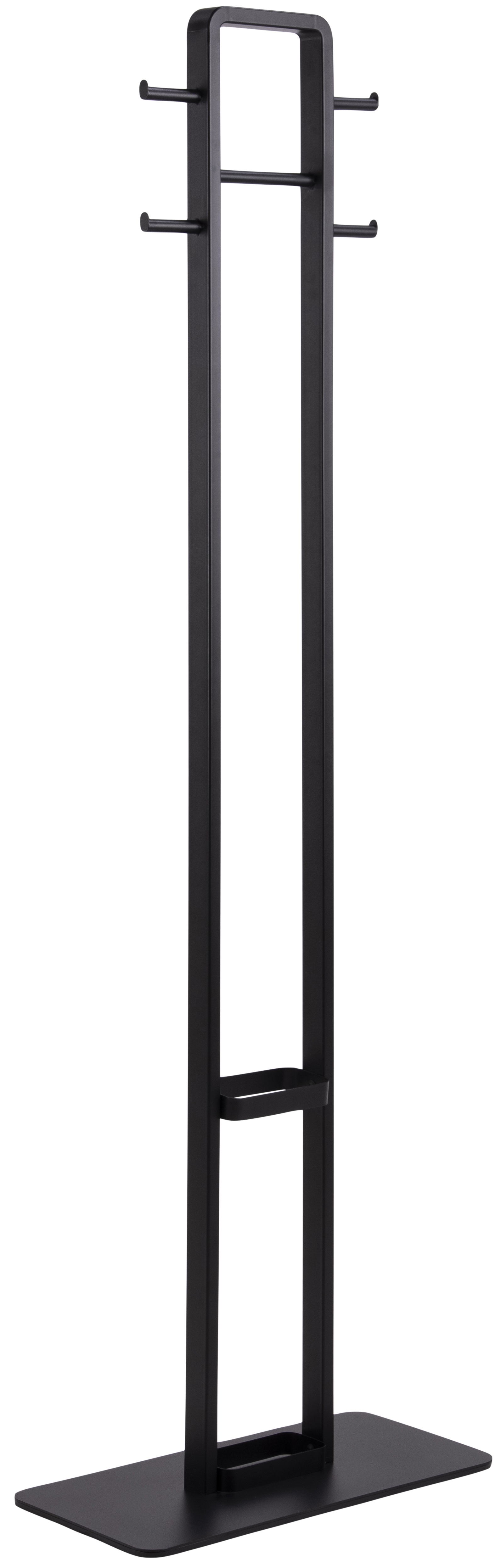 Wieszak stojący ze stojakiem na parasole 56 x 180 cm czarny – obraz-1