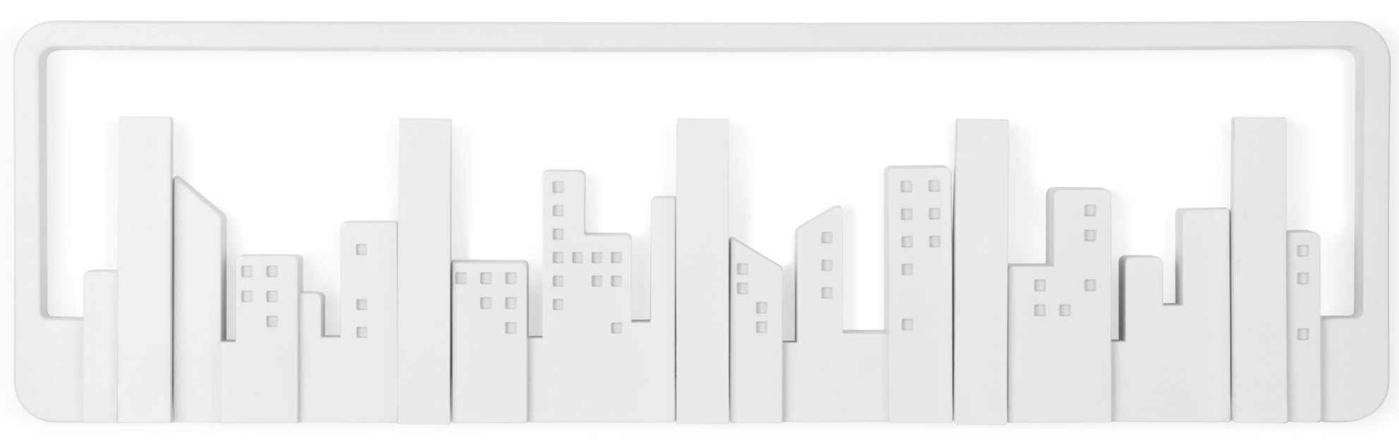 Wieszak ścienny plastikowy biały 50x15 cm – obraz-1