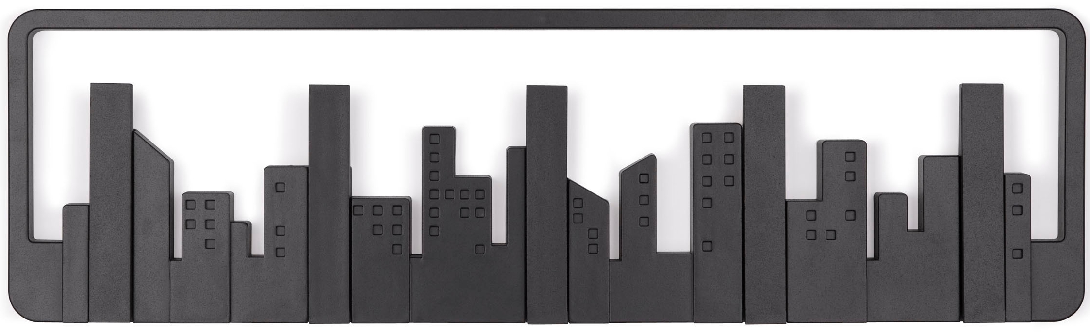 Wieszak ścienny plastikowy czarny 50x15 cm – obraz-1