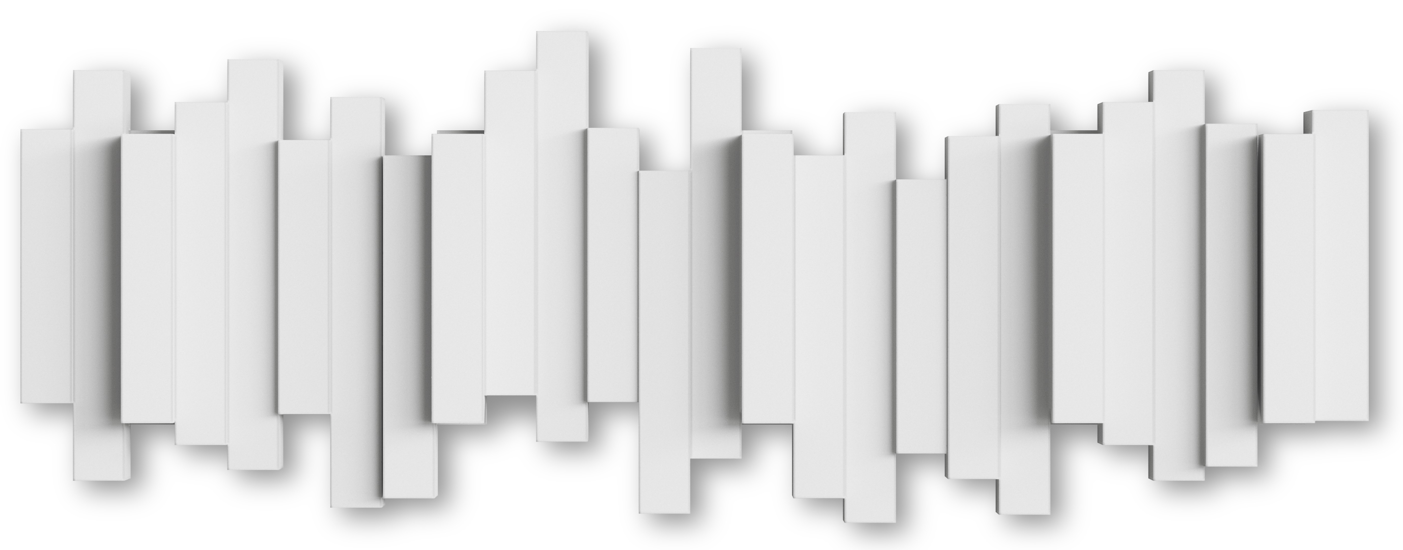 Wieszak ścienny ozdobny biały 50x18 cm – obraz-1