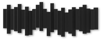 Wieszak ścienny plastikowy czarny 50x18 cm – obraz-1