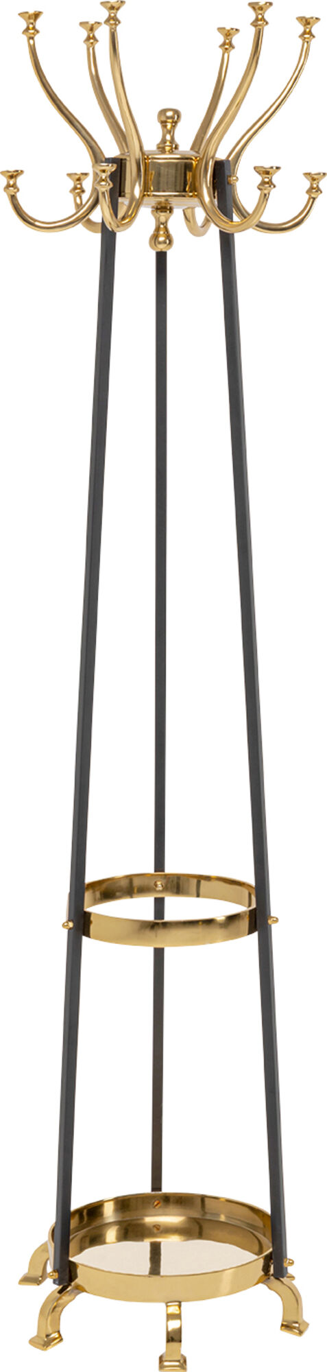 Wieszak stojący z półką czarno-złoty 39x166 cm  – obraz-1
