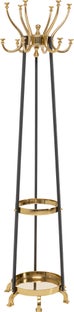 Wieszak stojący z półką czarno-złoty 39x166 cm – obraz-1