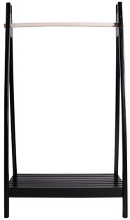 Wieszak stojący na ubrania drewniany czarny 95x170 cm – obraz-1