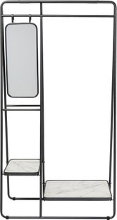 Wieszak stojący metalowy czarny 93x178 cm  – obraz-1