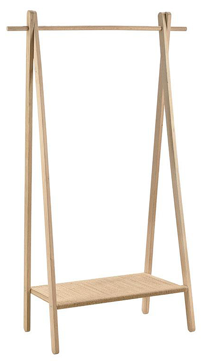 Wieszak stojący Villa Collection dąb amerykański 93x44x153 cm naturalny – obraz-1