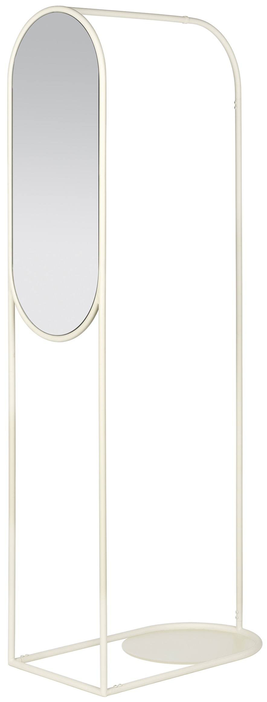 Wieszak stojący z lustrem metalowy czarny 70x180 cm – obraz-1