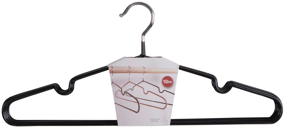 Wieszaki na ubrania Massa 10 szt. czarne – grafika-1.
