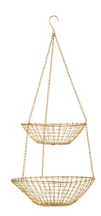 Wiszące 2 kosze druciane złote Ø21 i Ø28cm – obraz-1