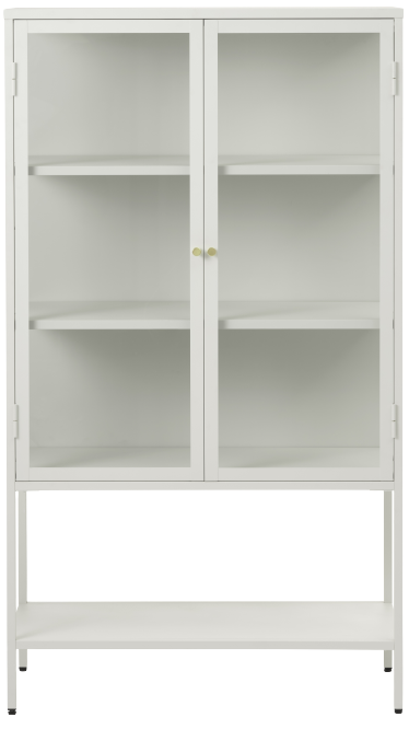 Witryna 2-drzwiowa biała stal i szkło 160 cm – grafika-1.