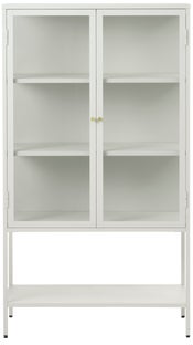 Witryna 2-drzwiowa biała stal i szkło 160 cm – grafika-1.