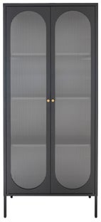 Witryna dwudrzwiowa metalowa czarna 80x180 cm – grafika-1.