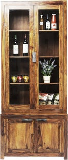 Witryna Authentico 210x90 cm drewno szkło – obraz-1