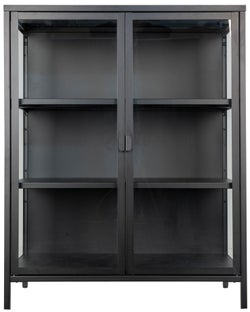 Witryna niska Brisbane dwudrzwiowa metalowa czarna 80x40 cm – grafika-1.