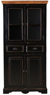 Witryna vintage z drewna mango czarna 90x180 cm – grafika-1.