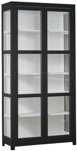 Witryna dwudrzwiowa drewniana czarno-biała 100x205 cm – obraz-1