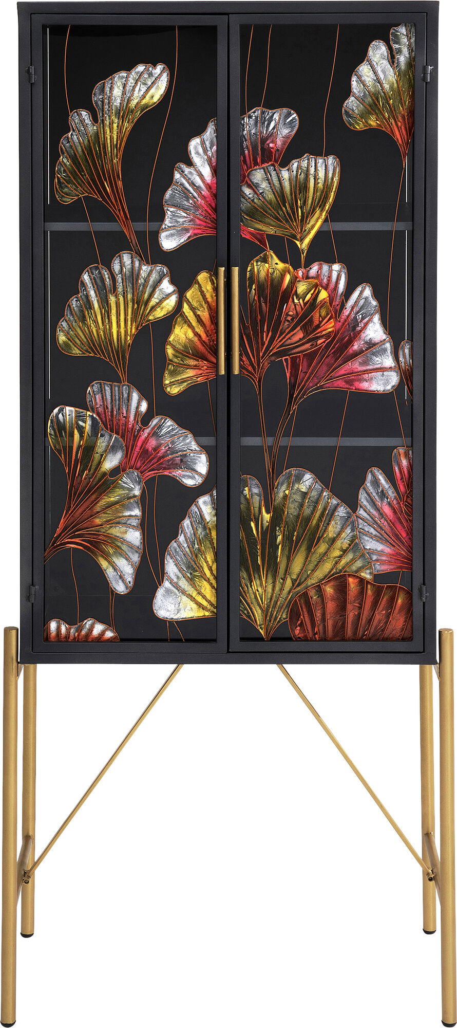 Witryna dwudrzwiowa fornirowana kolorowa 155x64 cm – obraz-1