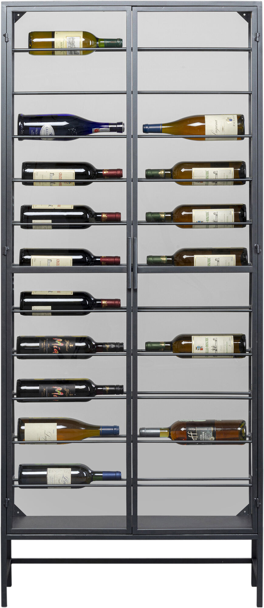 Witryna na wina loft 2-drzwiowa stal i szkło 75x180 cm – grafika-1.