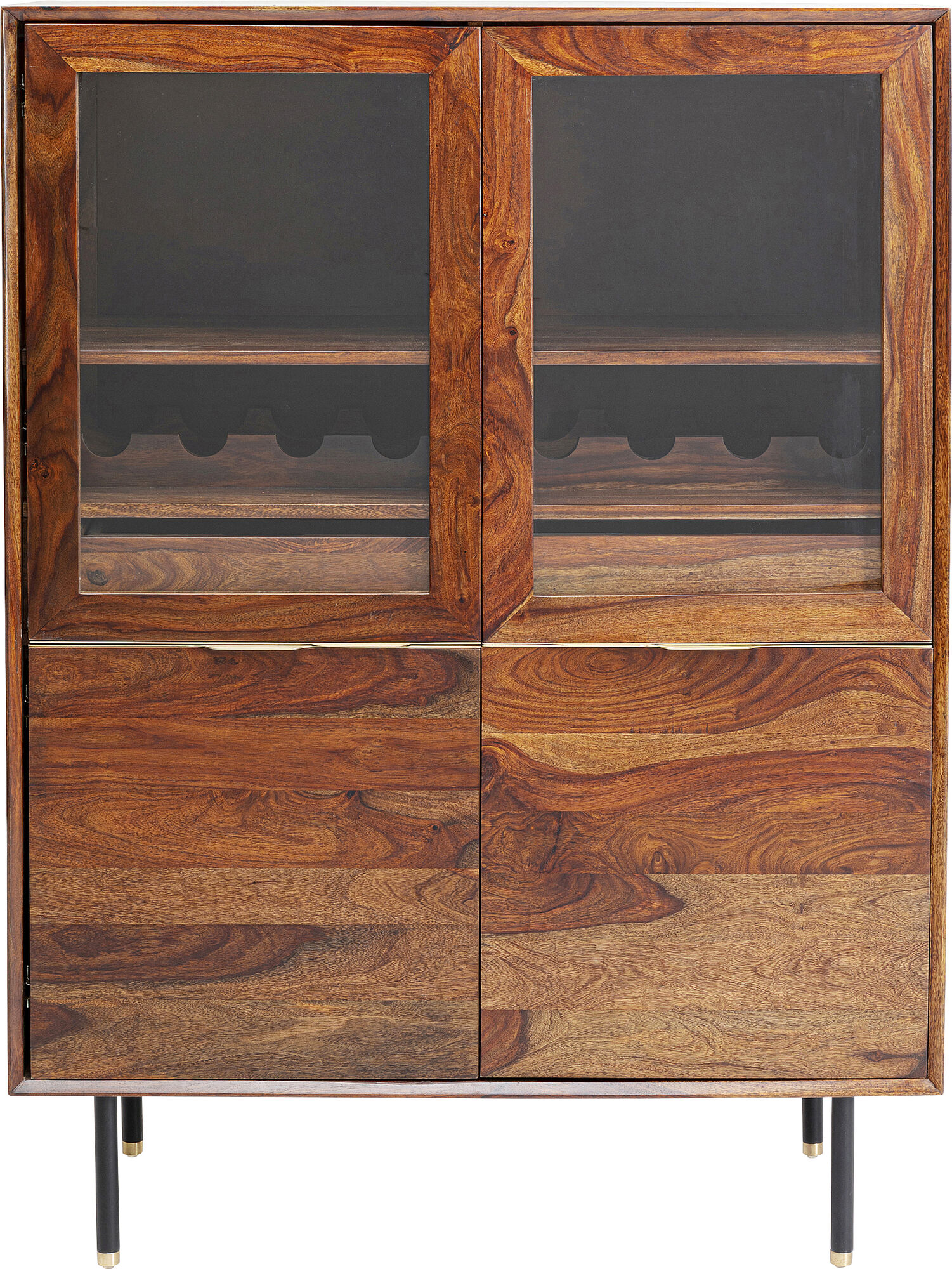 Witryna dwudrzwiowa drewniana brązowa 100x140 cm – obraz-1