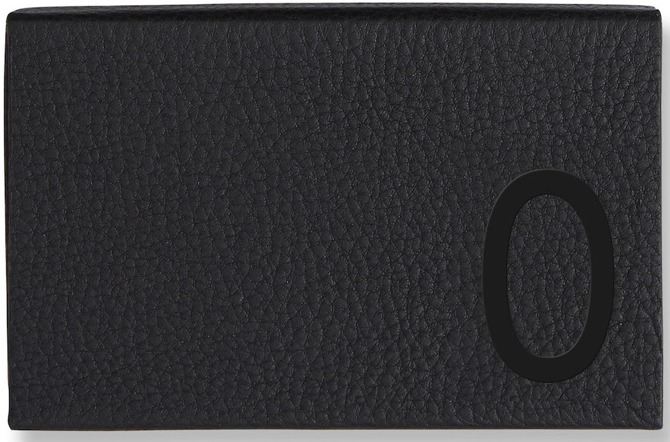 Wizytownik skórzany z literą O czarny 10x6 cm – obraz-1
