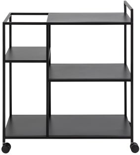 Wózek barowy metalowy czarny z półkami 78x40 cm – obraz-1