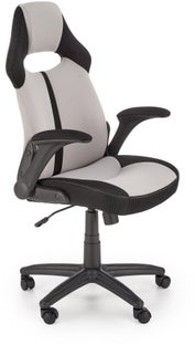 Wygodny nowoczesny fotel biurowy czarno-szary 65/110-120 cm – obraz-1