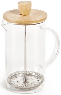 Zaparzacz z przezroczystego szkła i bambusową pokrywką 600 ml – obraz-1