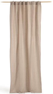Zasłona 140x270 cm bawełna i len - beżowa – obraz-1