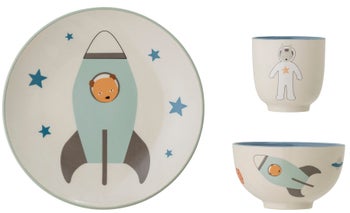 Zastawa stołowa dla dziecka kosmos kolorowa – obraz-1