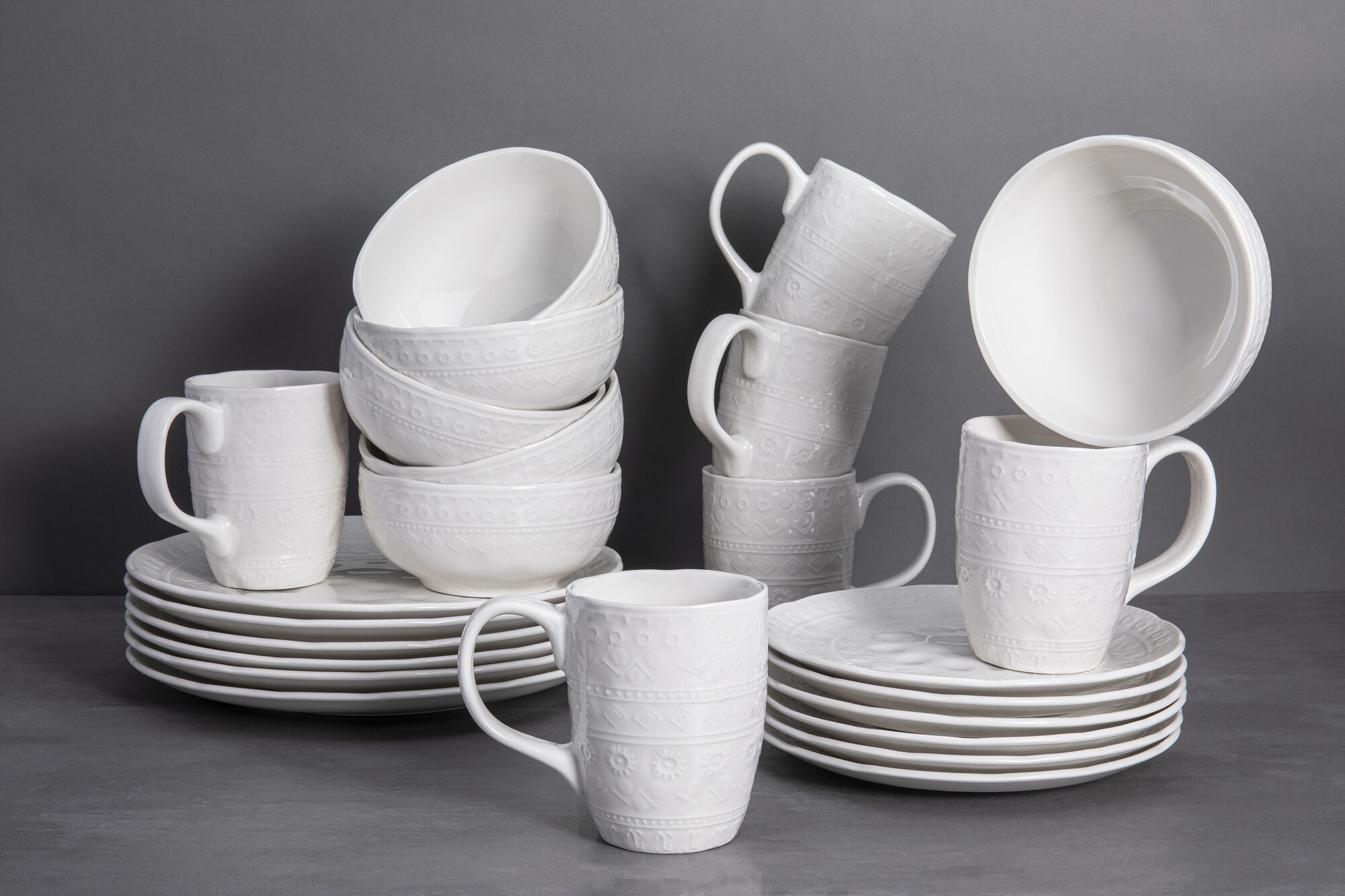 Zastawa stołowa Karma 24 el. biała – grafika-1.