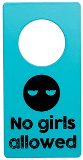 Zawieszka na drzwi No Girls Allowed niebieska – obraz-1