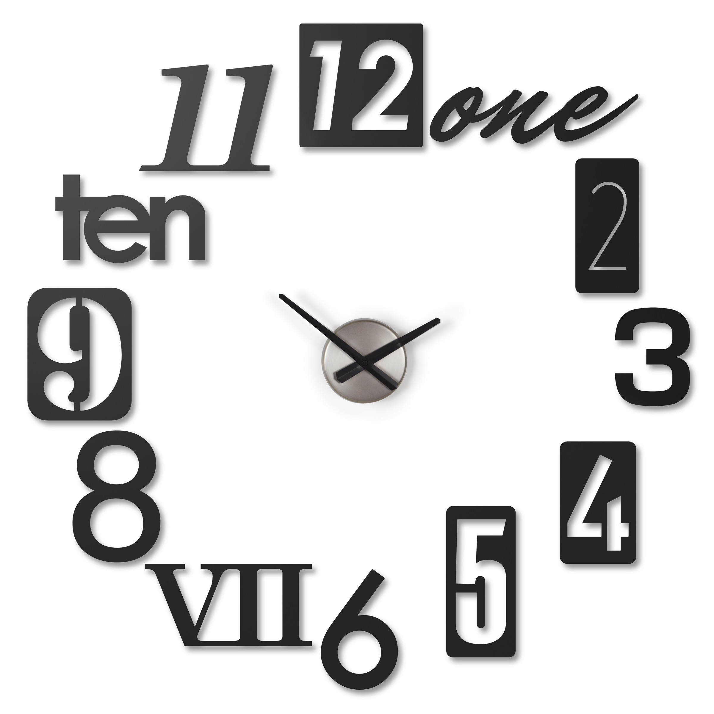 Zegar ścienny Numbra 18 cm czarny – obraz-1