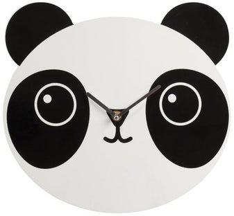 Zegar ścienny Panda 30x30 cm czarno-biały – obraz-1