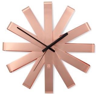 Zegar ścienny Ribbon ∅31x6 cm różowy – obraz-1