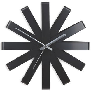 Zegar ścienny metalowy czarny Ø30 cm – obraz-1